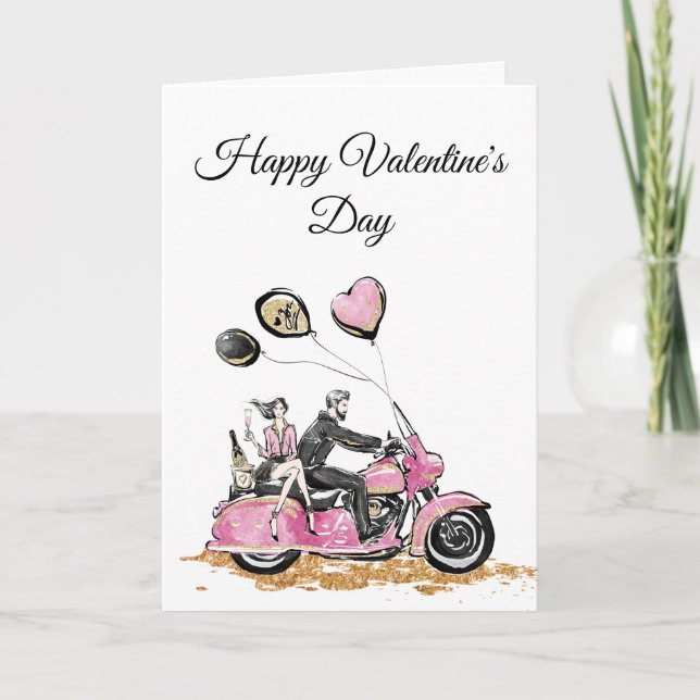 Fahrrad-Valentine-Faltenkarte Karte (Vorderseite)
