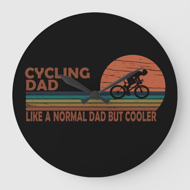 Fahrrad Vater wie ein normaler Vater, aber cooler Große Wanduhr (Vorderseite)