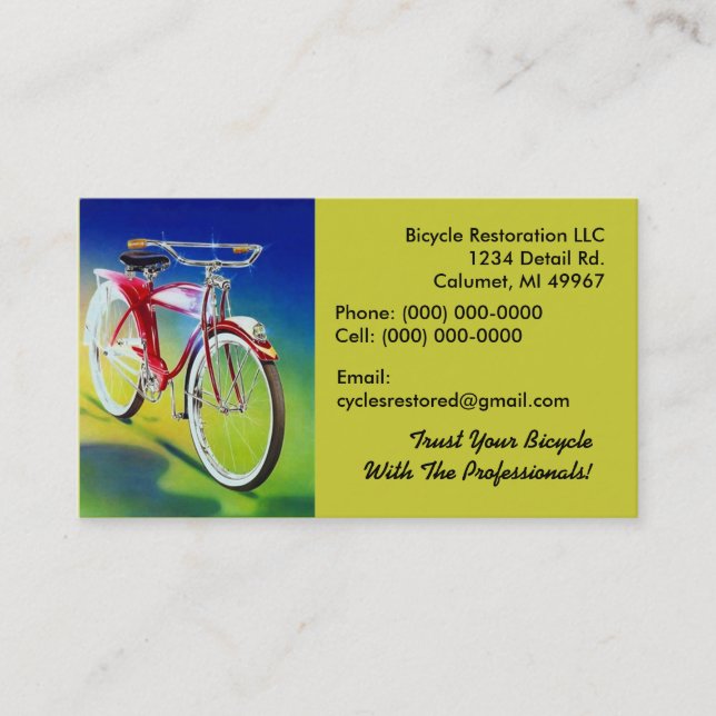 Fahrrad-Verein-Retro Visitenkarte (Vorderseite)