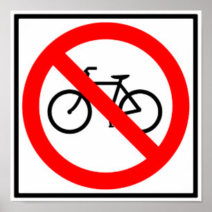Fahrrad-Verkehrs-verbotenes Landstraßen-Zeichen Poster