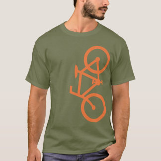 Fahrrad, Vertikale Silhouette, orange Bauweise T-Shirt