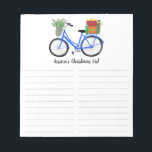 Fahrrad Weihnachts-Einkaufsliste CUSTOM Urlaub Notizblock<br><div class="desc">Machen Sie Ihre Shopping-Listen stilvoll mit diesem maßgeschneiderten Einkaufs-,  Speisen- oder Liste-Notizblock. Passen Sie Ihre Bedürfnisse an oder fügen Sie Anzug hinzu. Behalte oder löscht auch die Zeilen. Karo in meinem Shop für mehr Größen und Stile!</div>