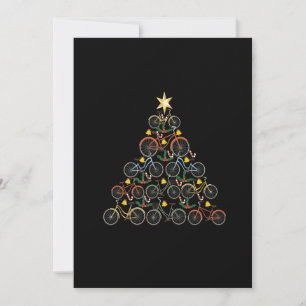 Fahrrad-Weihnachtsbaum Lustiger Biker Radsportler  Einladung