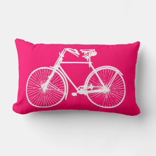 Fahrrad-Weiß-Kissen rosa Lendenkissen