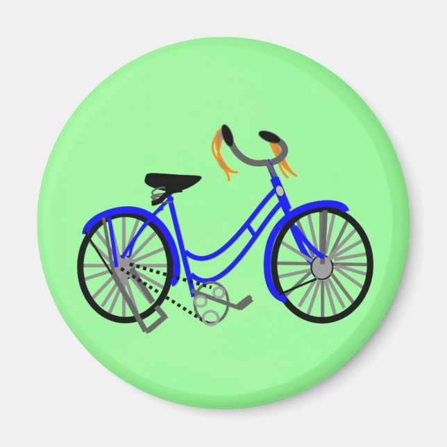 Fahrrad Zeichnend, Stil der 50er Jahre Magnet (Vorne)