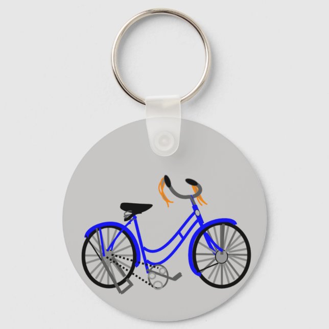 Fahrrad Zeichnend, Stil der 50er Jahre Schlüsselanhänger (Vorderseite)