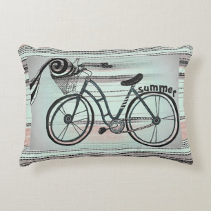 "Fahrrad zum Strand-Akzent-Kissen " Zierkissen