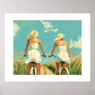 Fahrrad zum Strand Poster