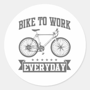 Fahrrad zur Arbeit Runder Aufkleber
