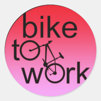Fahrrad zur Arbeit Runder Aufkleber