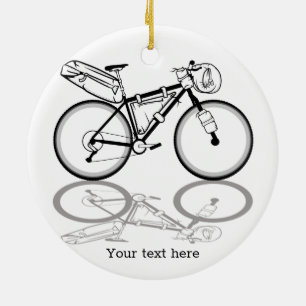 Fahrradableger Schwarz-Weiß Keramik Ornament