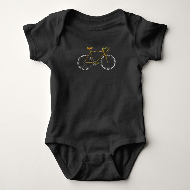 Fahrradanatomie    Cute Cycling ist Lebensgeschenk Baby Strampler (Vorderseite)