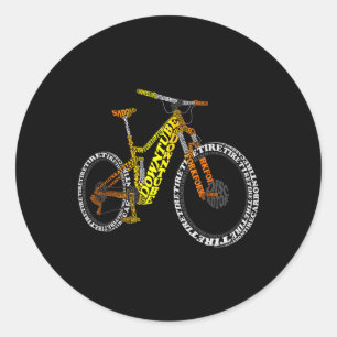 Fahrradanatomie Mountainbike MTB-Teile Lustiges Fa Runder Aufkleber