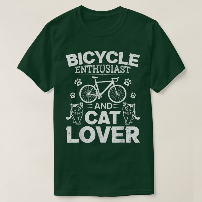 Fahrradbegeisterte und Katzenrüber C T-Shirt (Design vorne)