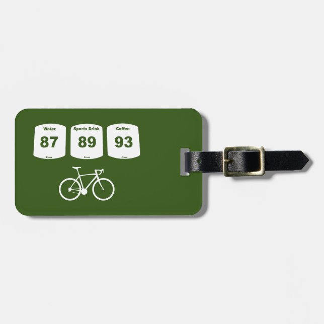 Fahrradbrennstoff: Wasser, Sportgetränk, Kaffee Gepäckanhänger (Vorderseite horizontal)
