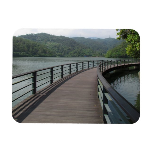 Fahrradbrücke über Wasser Magnet (Horizontal)