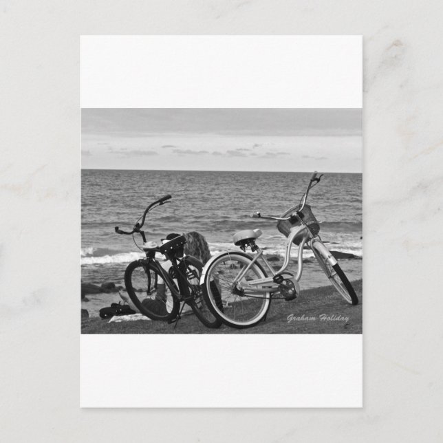 Fahrräder am Meer Postkarte (Vorderseite)