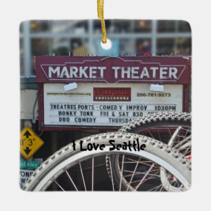 Fahrräder am Theater Keramikornament
