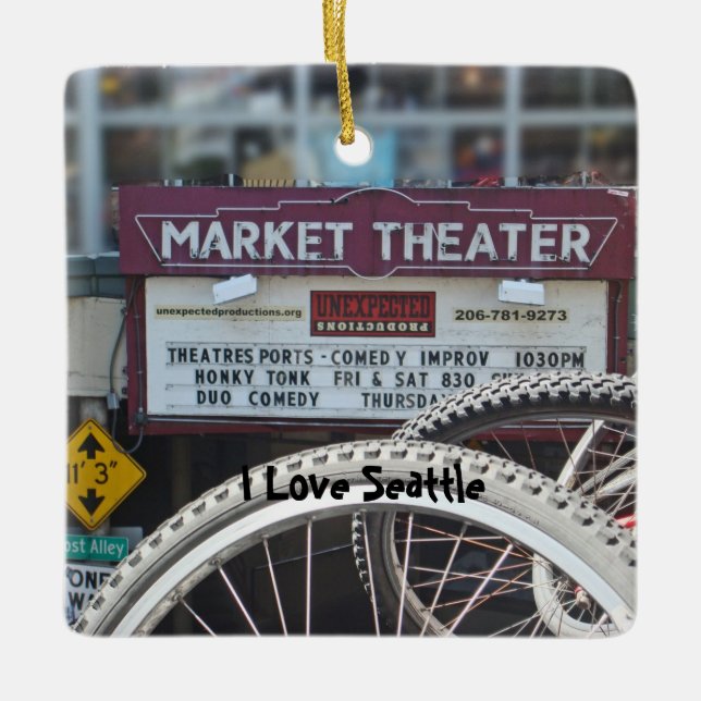 Fahrräder am Theater Keramikornament (Vorderseite)