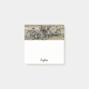 Fahrräder auf dem Platz Europa Post-it Klebezettel