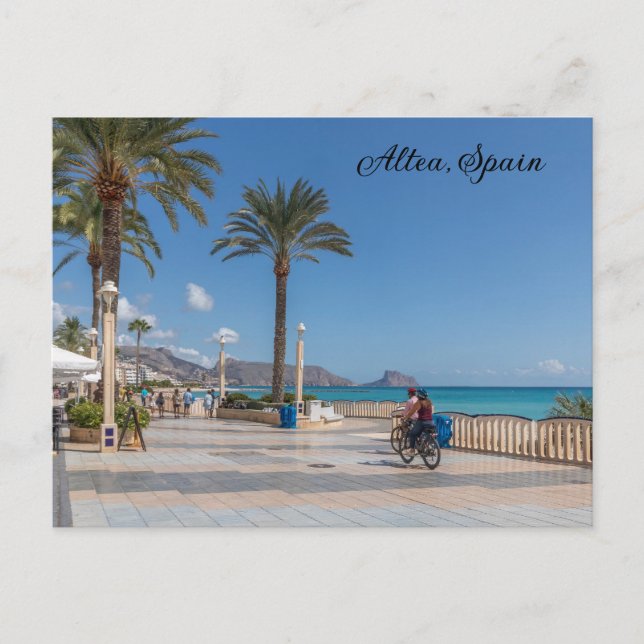 Fahrräder auf der Promenade Postkarte (Vorderseite)