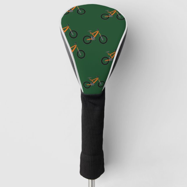 Fahrräder auf Grün Golf Headcover (Vorderseite)