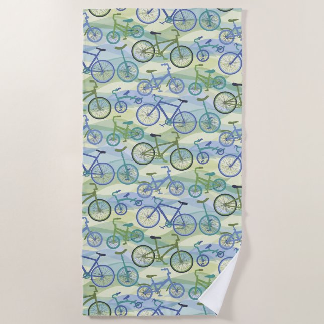 Fahrräder Blue Green Strandtuch (Vorderseite)