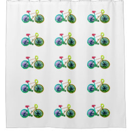 Fahrräder, die grünes 4Lee radfahren Duschvorhang