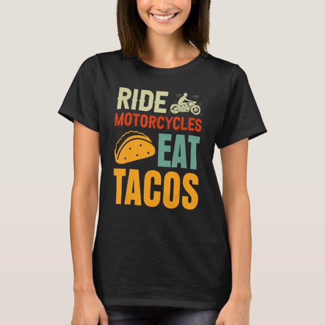 Fahrräder essen Tacos Vatertag T-Shirt (Vorderseite)