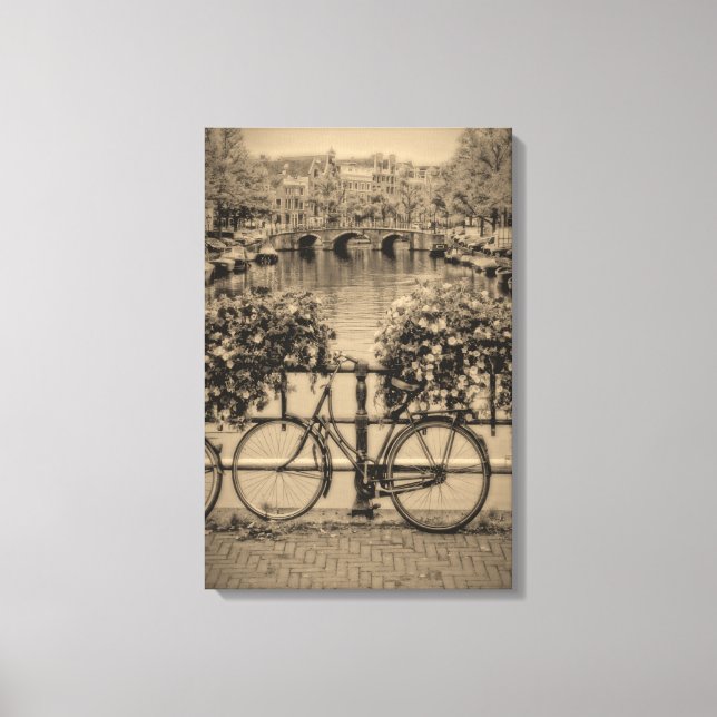 Fahrräder & Kanale - Classic Amsterdam Leinwanddruck (Vorderseite)