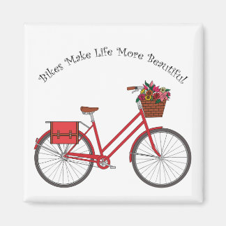 Fahrräder machen das Leben schöner - Red Bike Magnet