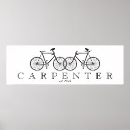 Fahrräder mit Birds Family Print Poster