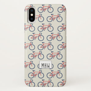 Fahrräder Muster kundenspezifische Monogramm-Telef iPhone X Hülle