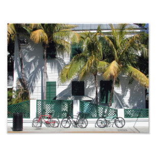 Fahrräder parken im Wohngebiet Key West, Florida Fotodruck
