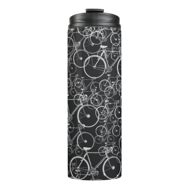 Fahrräder schwarz thermosbecher (Vorderseite)