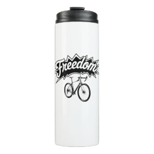 Fahrräder sind Freiheit Thermosbecher