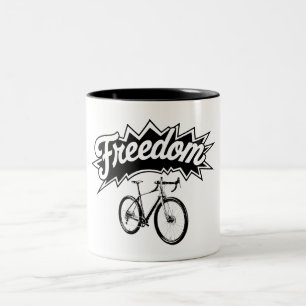 Fahrräder sind Freiheit Zweifarbige Tasse