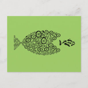 Fahrräder über Autos Postkarte