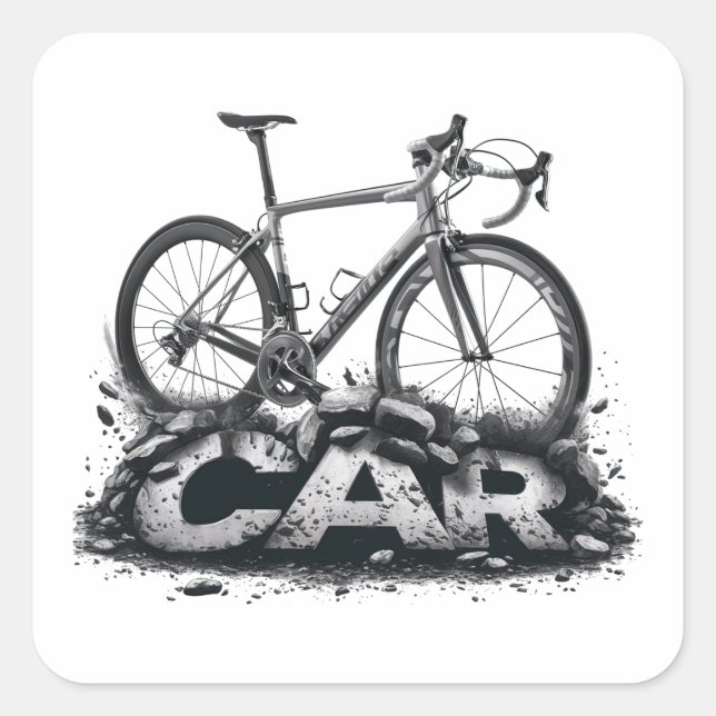 Fahrräder über Autos Quadratischer Aufkleber (Vorderseite)