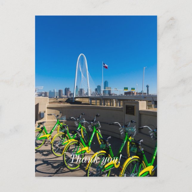 Fahrräder und Dallas Postkarte (Vorderseite)