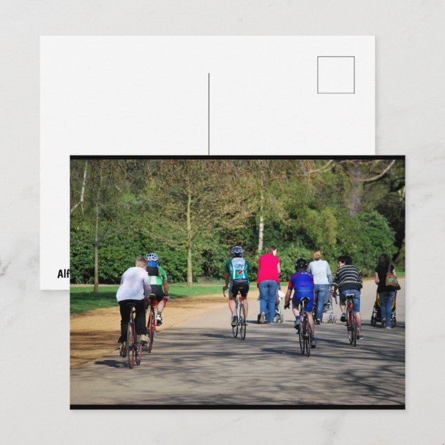 Fahrräder und Kinderwagen Postkarte (Vorne/Hinten)