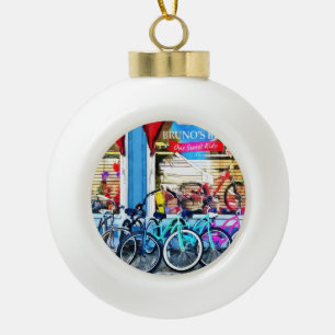 Fahrräder und Schokolade Keramik Kugel-Ornament