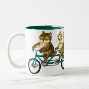 Fahrradeulen Zweifarbige Tasse