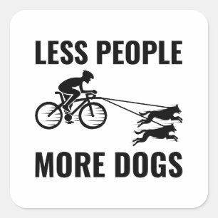 Fahrradfahren DogScooting Dog Sport Bike Rad fahre Quadratischer Aufkleber