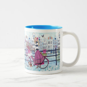 Fahrradfahren in Amsterdam Fahrrad Mädchen - Tasse