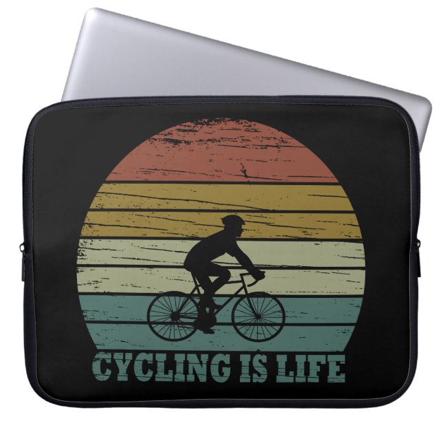 Fahrradfahren ist motivierend Lebenszeichen Laptopschutzhülle (Vorderseite)
