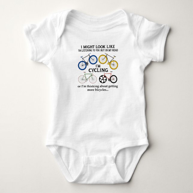 Fahrradfahren, könnte ich aussehen, als höre ich d baby strampler (Vorderseite)