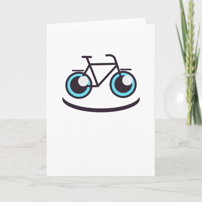 Fahrradfahren Lächeln Sonniges Fahrrad Karte (Vorderseite)