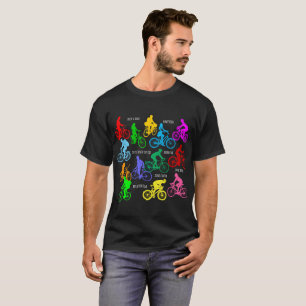 Fahrradfahren lustig, farbenfroh und elegant T-Shirt