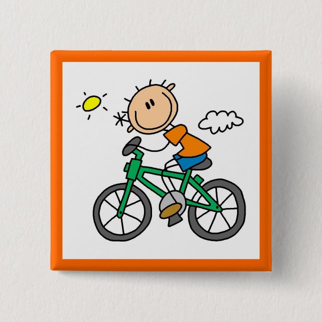Fahrradfahren - Männlich Button (Vorderseite)